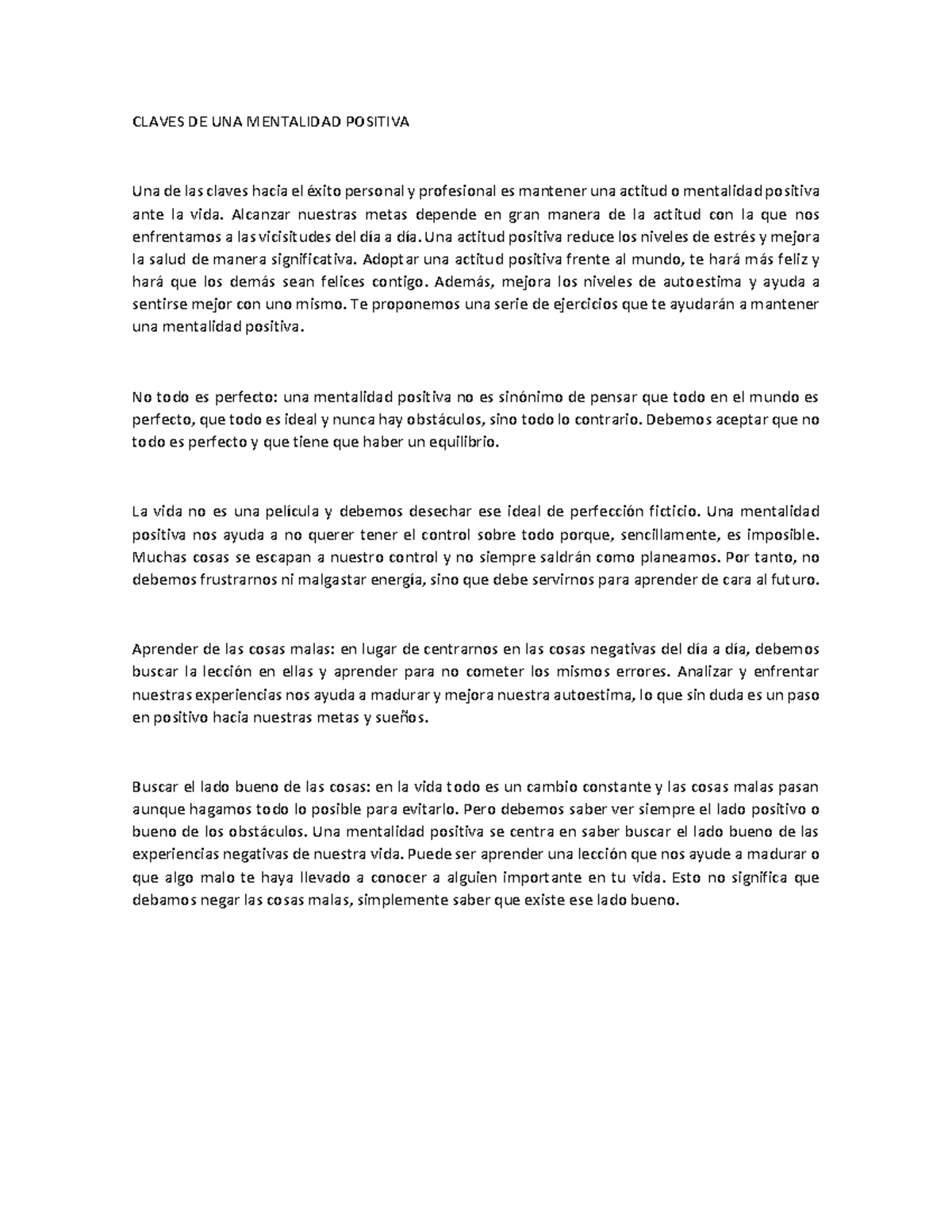 Importancia de una Mentalidad Positiva en la Universidad