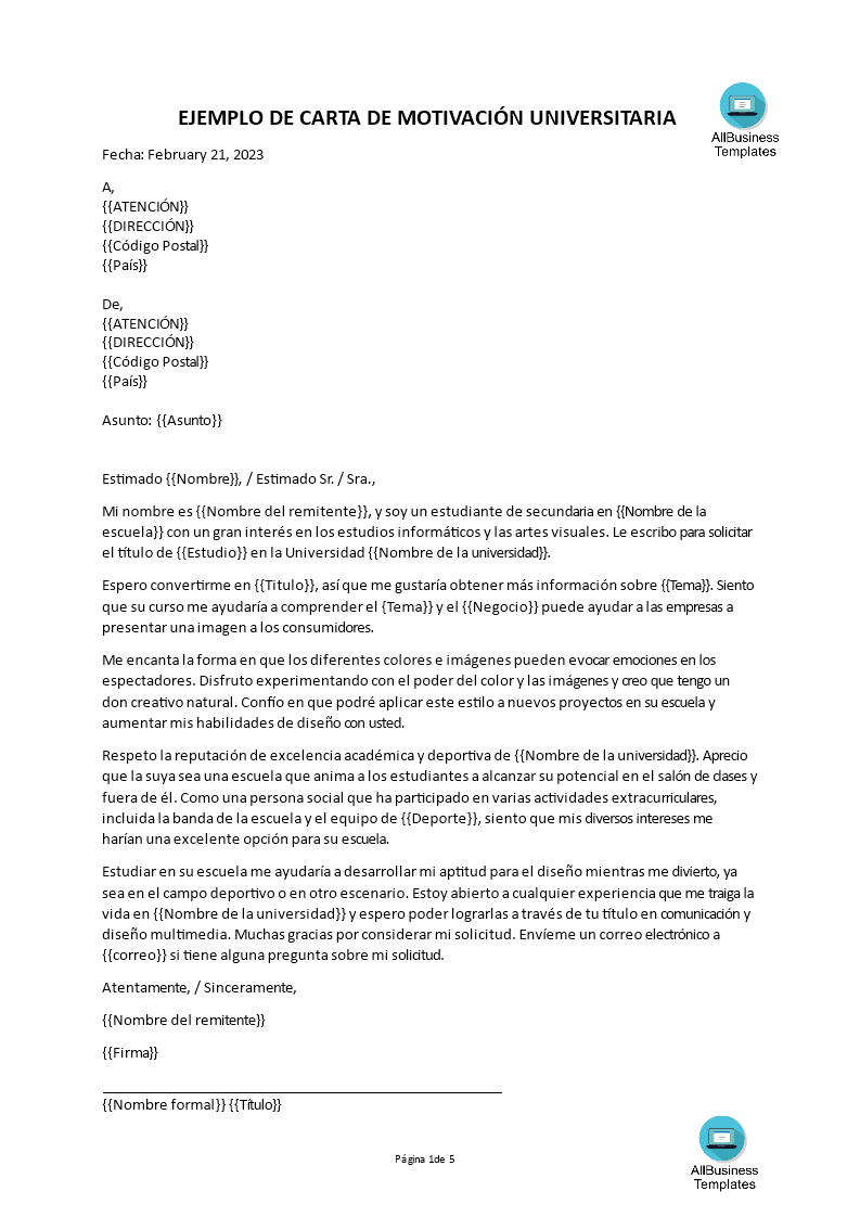 3. Carta de Motivación Poco Convincente